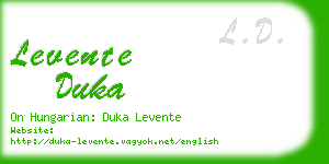 levente duka business card